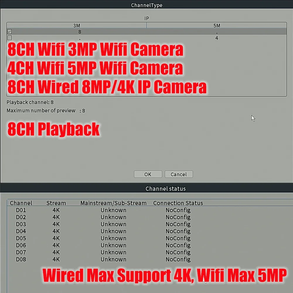 Imagem -03 - Roteador de Conexão sem Fio para Vigilância Wifi Nvr Icsee Wifi Video Recorder Face Security System 8ch 4mp 8mp