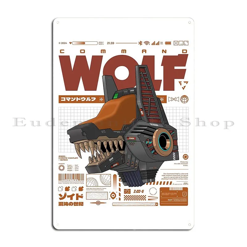 Zoids Chaotic Century Hs Mech Command Wolf Irv Metal Sign Wall Cave Wall Cave Club Bar Garage Designer Tin Sign Poster - view 2