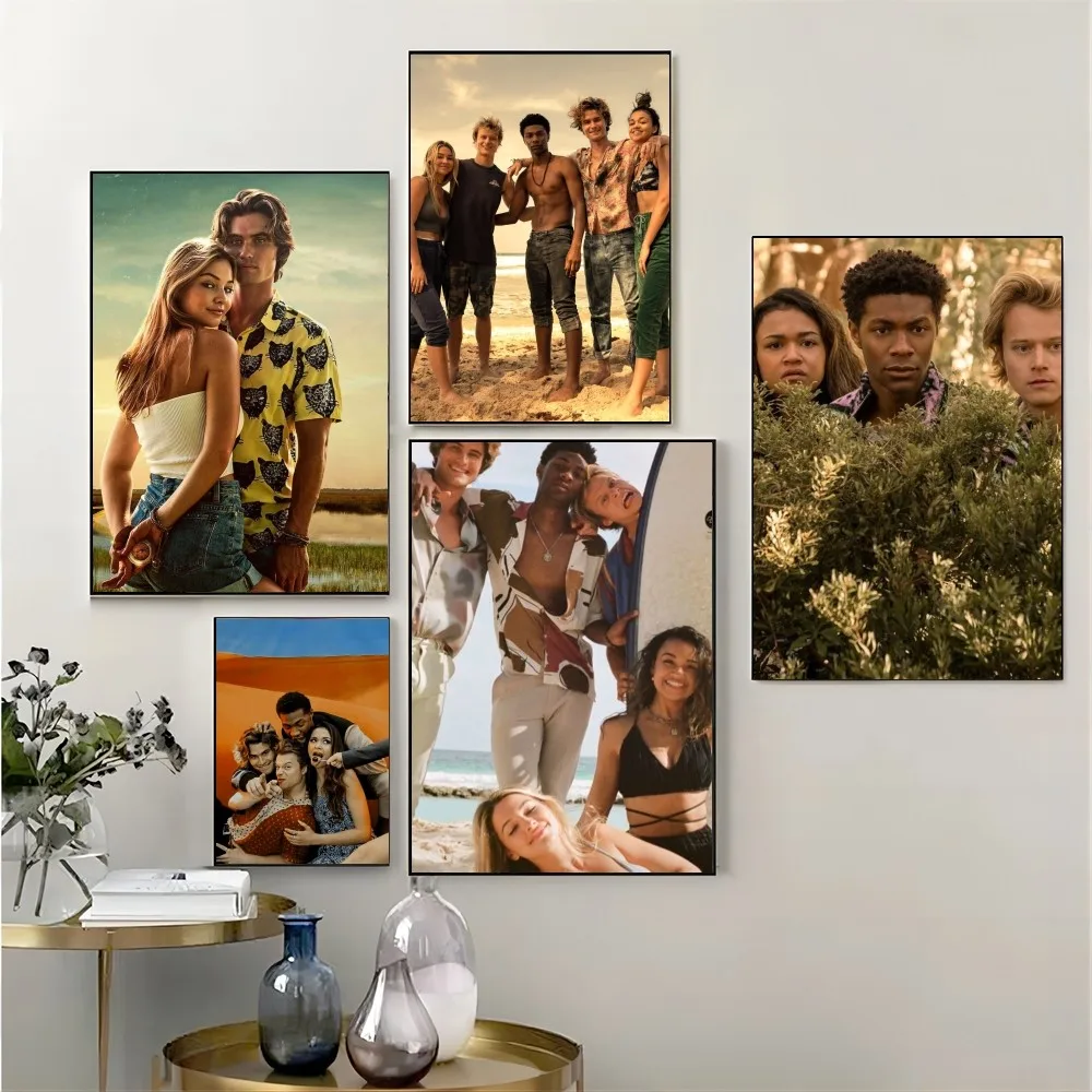 1pc TV Series Outer Banks Poster Self-adhesive Art Waterproof Paper Sticker Coffee House Bar Room Wall Decor