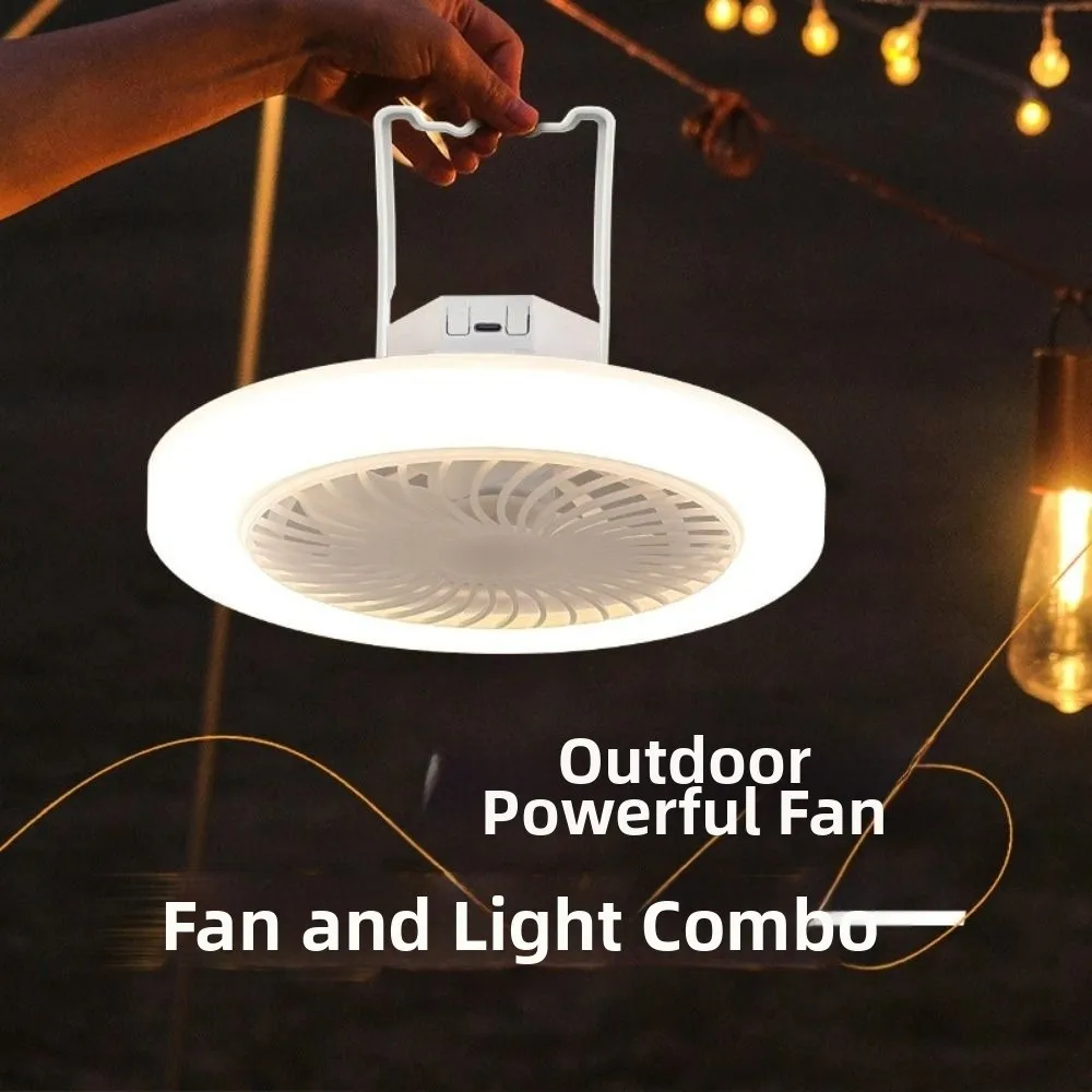 

USB-перезаряжаемый потолочный вентилятор-светильник, энергосберегающий, 3 цветовых режима освещения, подвесной вентилятор-лампа, супертихий, с креплением на крючок и подставкой