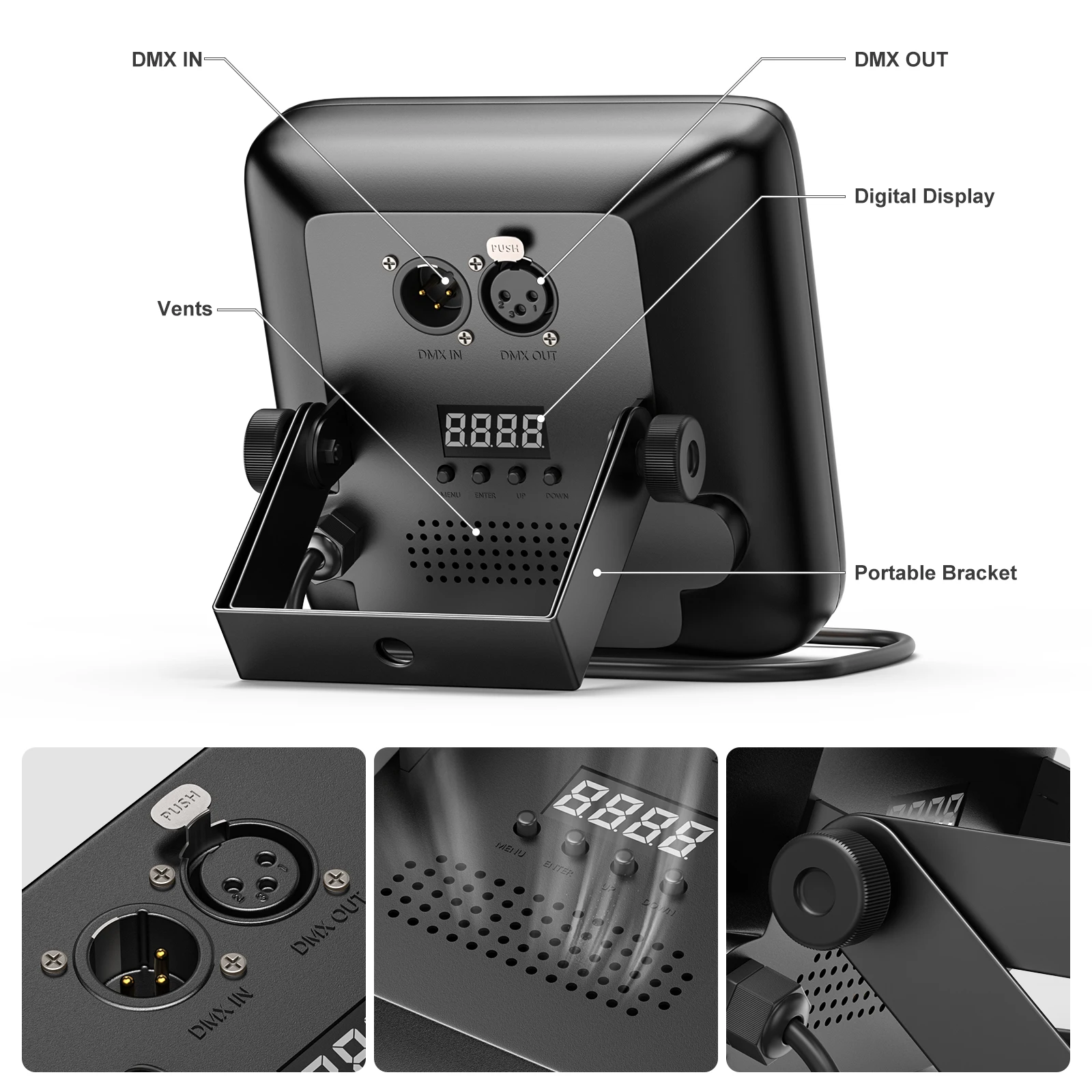 RGBW 9 المصابيح الاسمية ضوء المرحلة تأثير الإضاءة التحكم عن بعد DJ ديسكو مصابيح حفلات لمسرح الحفل عيد الميلاد بار نادي الزفاف