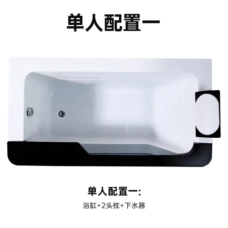 Single/Double Water Curtain Waterfall Surfing Jacuzzi Acrylic Bathtub Thermostatically Heated 1.7m Bath