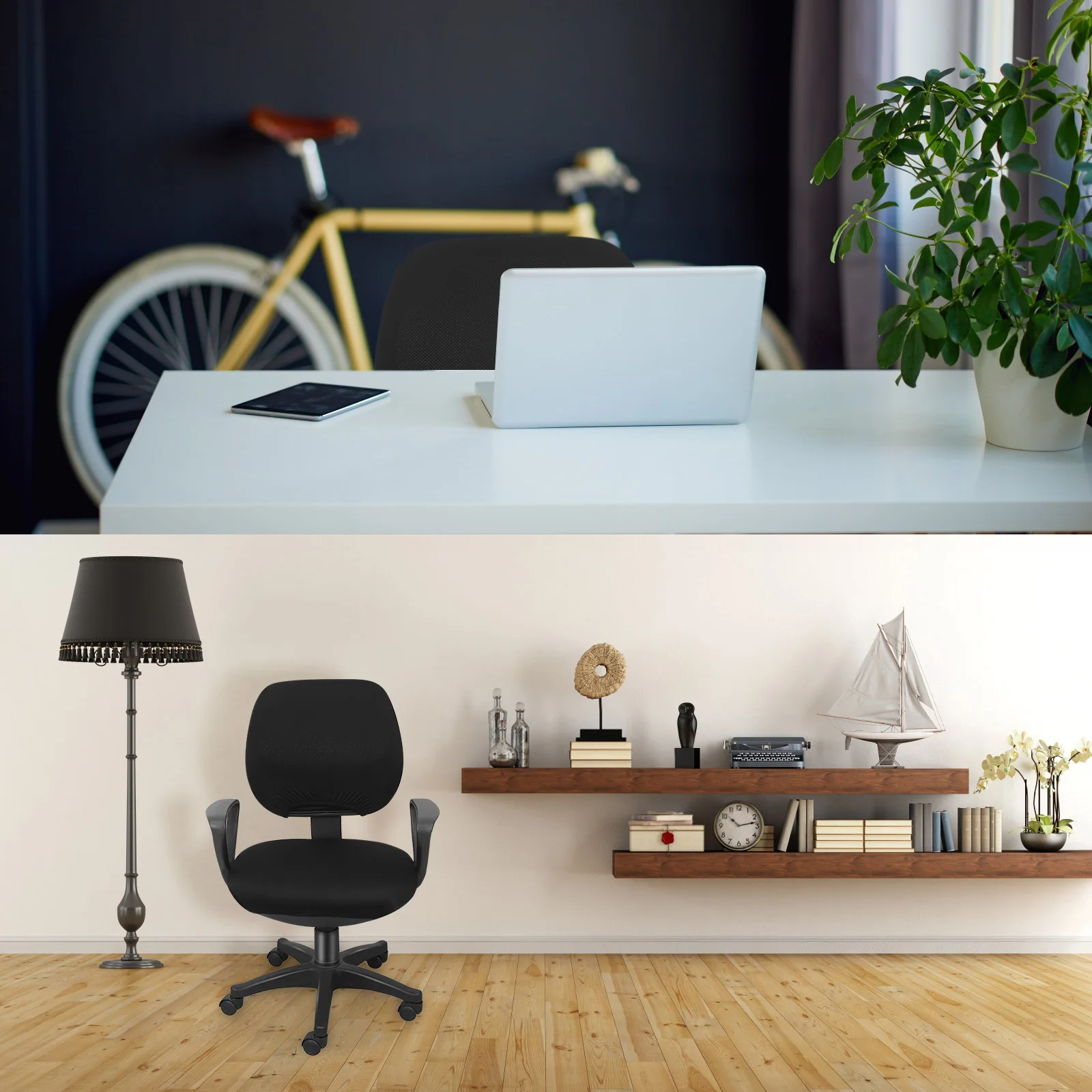 

Office Chair Cover Stretchy Seat and Backrest Cover Set Split Design Elastic Band Wrinkle Resistant Removable Protector for Home