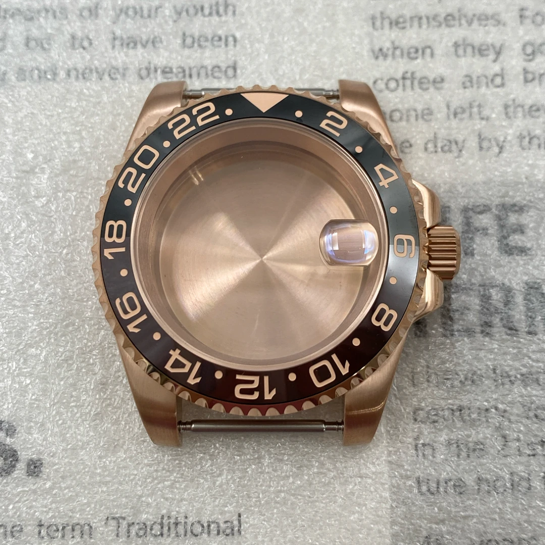 40 мм, часы из нержавеющей стали под розовое золото, Искусственные часы, заменяемые часы с водным призраком, искусственное сапфировое стекло, подходит для движения NH35/36