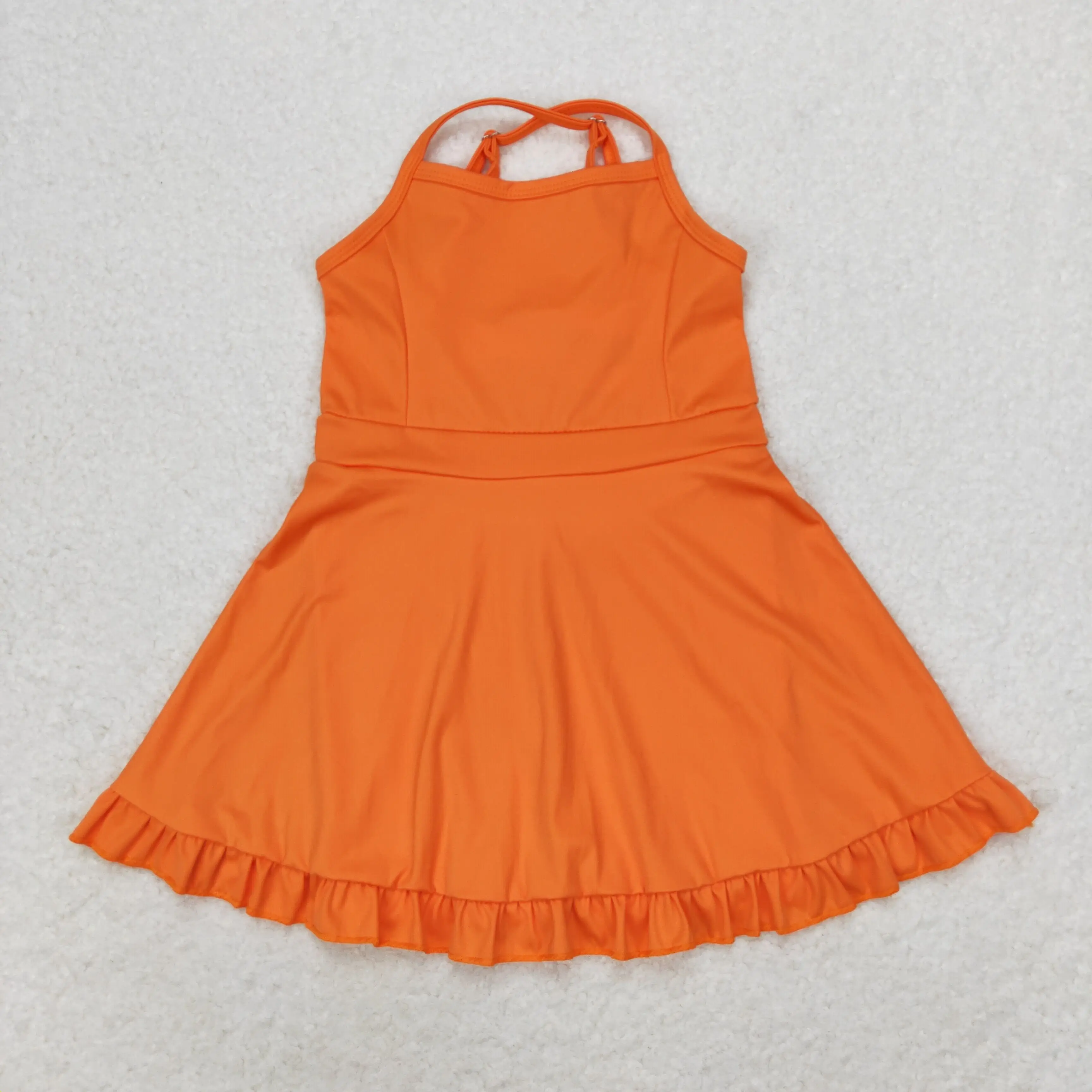 Wholesale Summer Baby Girl Short Dress Toddler Infant Knee Length Kids Children Sleeveless Yoga One Piece Swimsuit Clothes