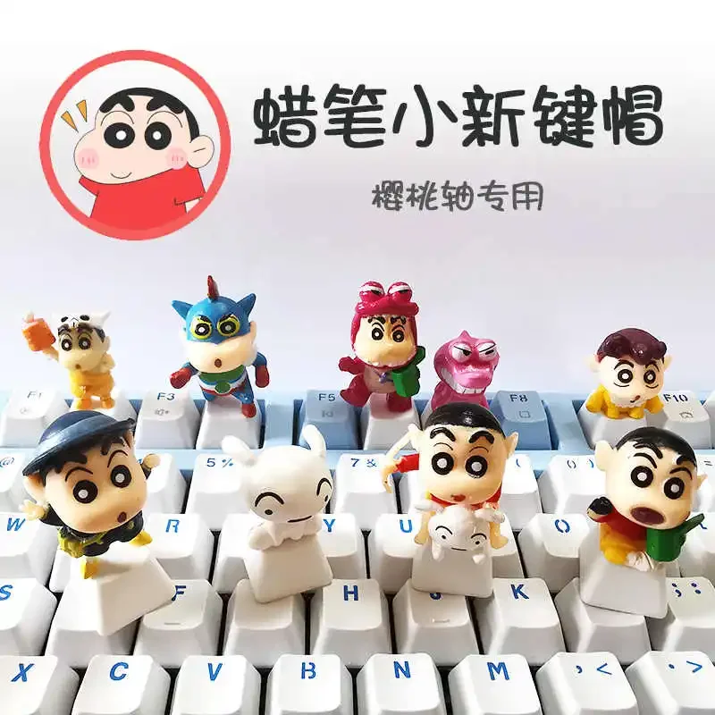 kawaii Crayon Shin-chan Keycaps Cartoon Animation Creative MX Switch Mechanical Keyboard Keycaps Keyboard Accessories Jewelry