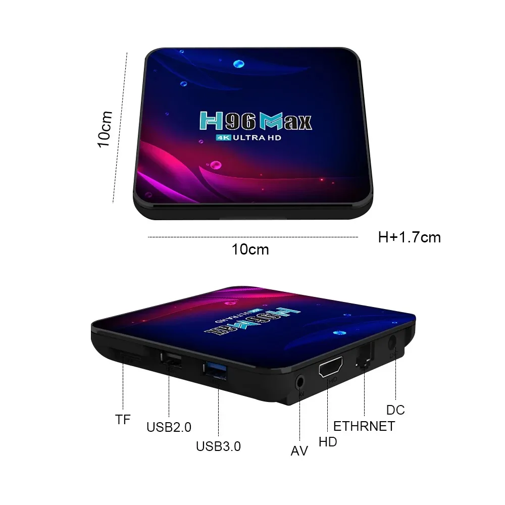 MRSVI H96 Max V11 Smart TV BOX Android 11 4GB RAM Rockchip 3318 4K Google 3D Vídeo BT4.0 4K Media Player Set Top Box