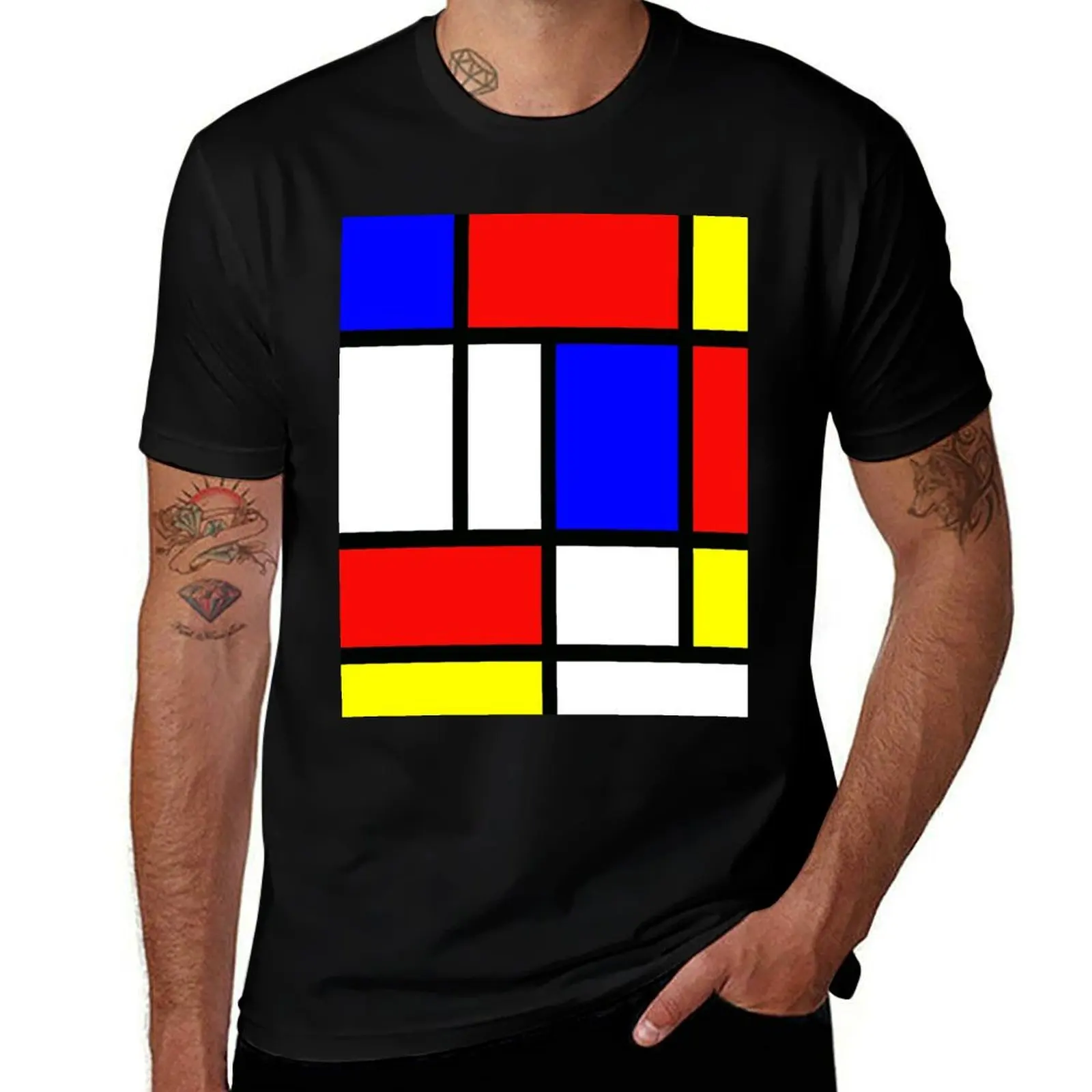 Piet Mondrian Composition 2 Color Block with Red Yellow and Blue T-Shirt anime tshirt animal prinfor boys mens tall t shirts