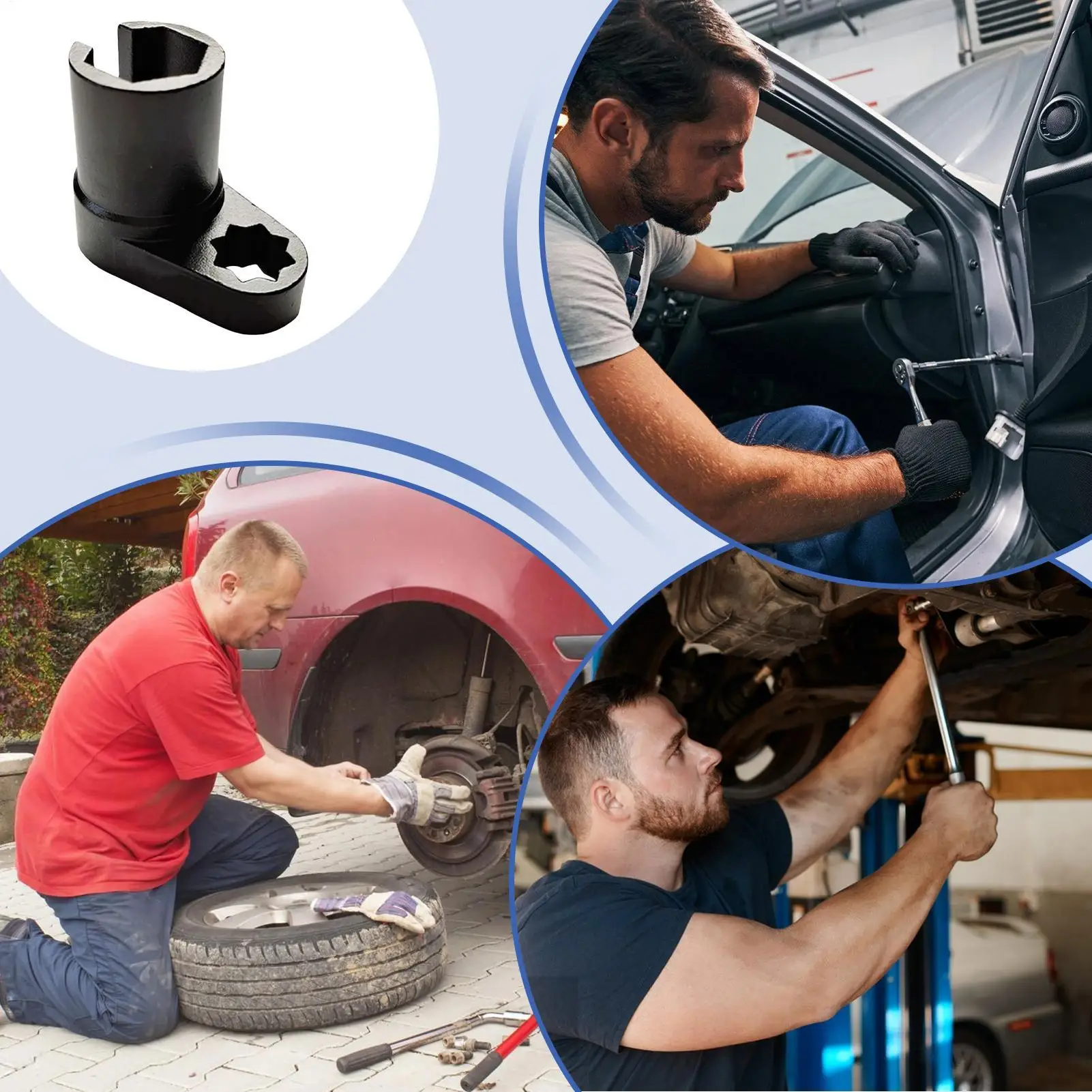 Soket Sensor Oksigen Penghilang Sensor Oksigen Kendaraan Aksesori Perawatan Ergonomis untuk Mesin Mekanik Otomotif Mobil