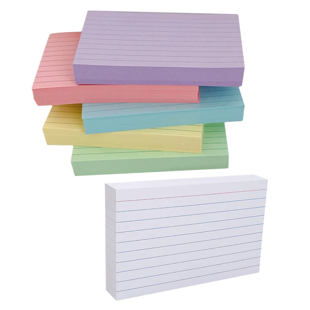 

300pcs Index Cards Note Paper Horizontal Grid Lined Flashcards for Studying Office Supplies Blank Revision Cards 200g Portable