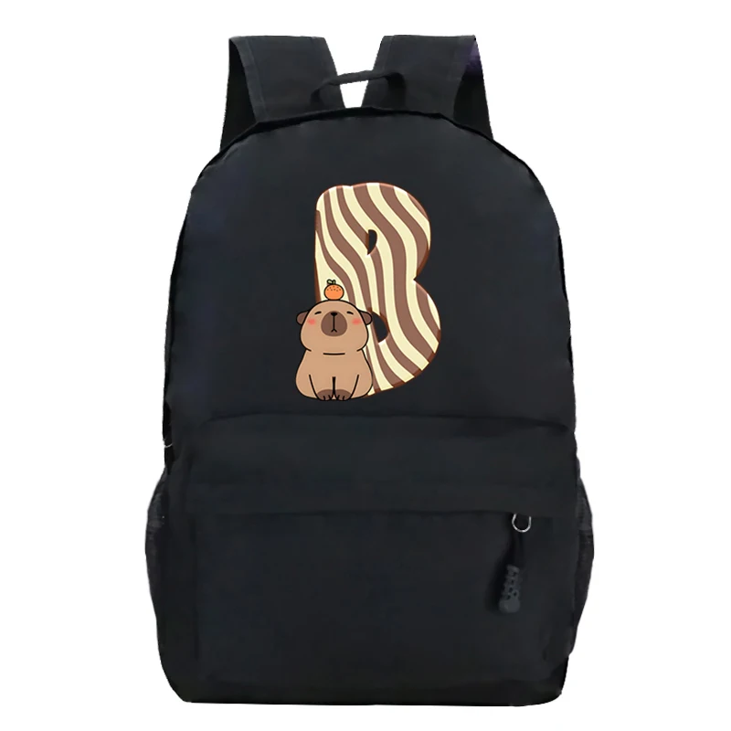 Capybara Alphabet Kawaii Backpack for School Kawaii Anime Cosplay Bag Travel Bag School Student Girl Gift