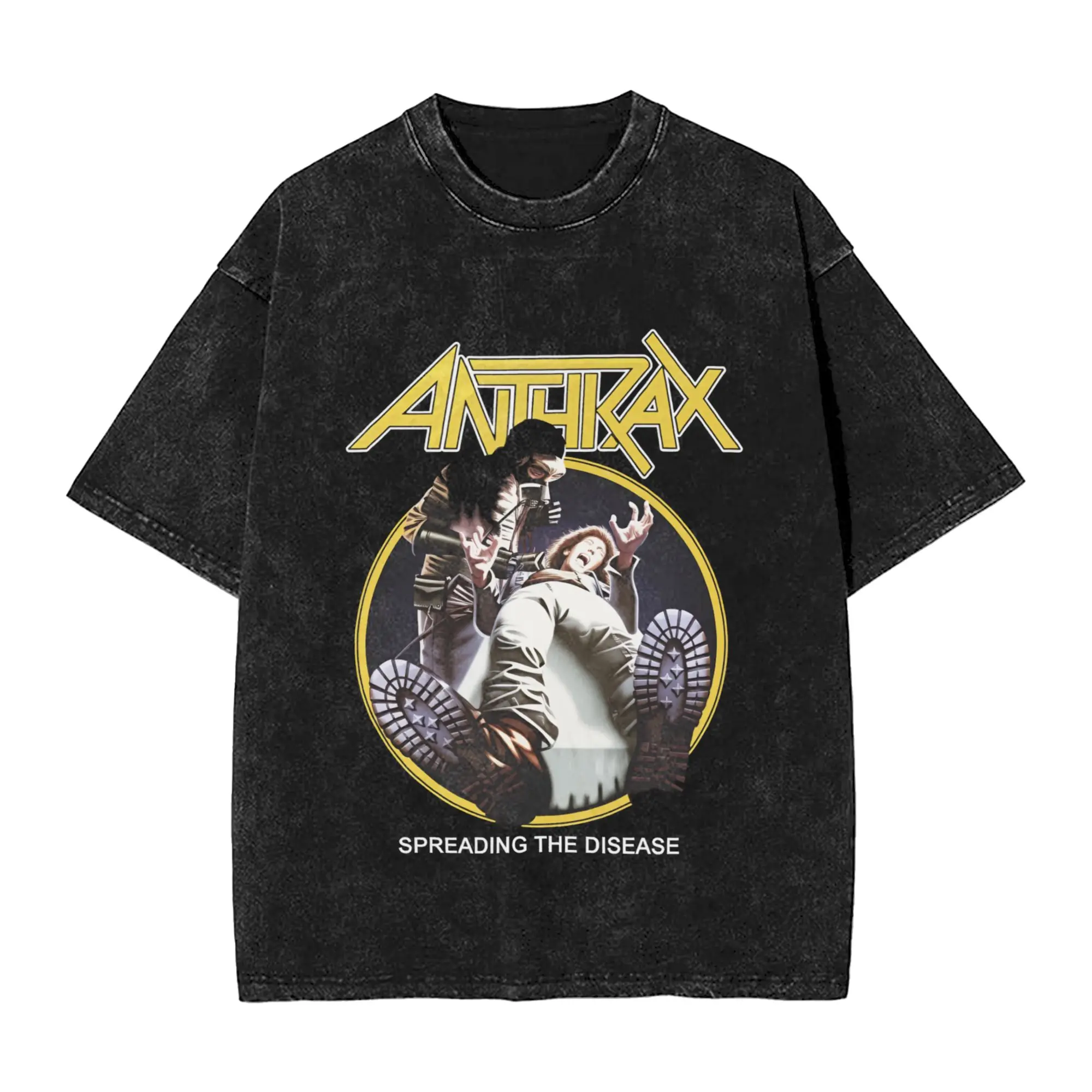 

Anthrax Among The Living Men T Shirts Washed Amazing Tee Shirt Short Sleeve Round Collar T-Shirt Pure Cotton Plus Size Tops