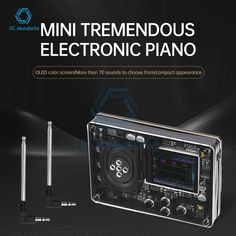 Mini Theremin Musical Instrument Novel and Fun Geek Equipment Theremin OLED Screen Music Electronic Creative Instrument