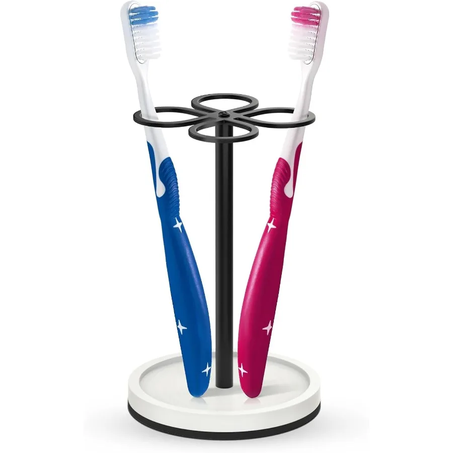 

Toothbrush Holder Stand Stainless Steel Toothbrush Organizer with Diatomaceous Earth Base Toothbrush Holder for Bathroom Suitab