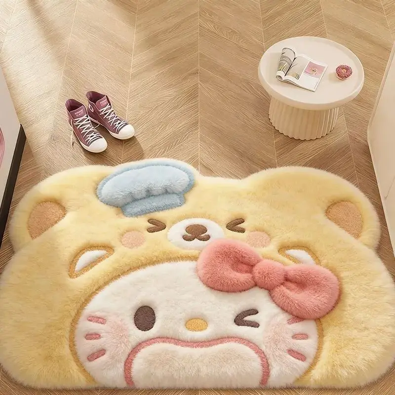 

Sanrio Hello Kitty Quick Drying Household Use Foot Pads Wear-resistant Anti-slip Absorb Water Cute Cartoon Sweet Birthday Gift