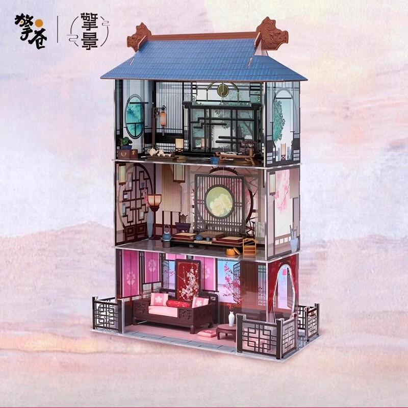 

Original Qingcang Qingjing Guofeng Elegant Series Scene Handmade Props Accessories Display Box Assembled Model House Toys House