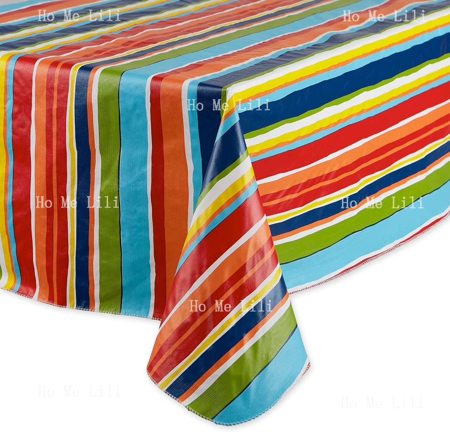 Tabletop Indoor Outdoor Spill-Proof Tablecloth Summer Stripe