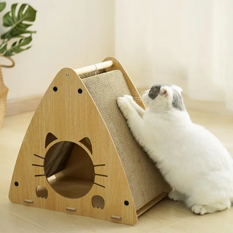 

Cat Scratch House Cardboard Multifunctional Cat Cardboard Box With Plush Ball Toy Thickened Cat Scratch House