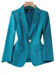 Blazer formal para senhoras, desgaste feminino do trabalho de negócios, jaqueta para mulheres, verde, azul, preto, roxo