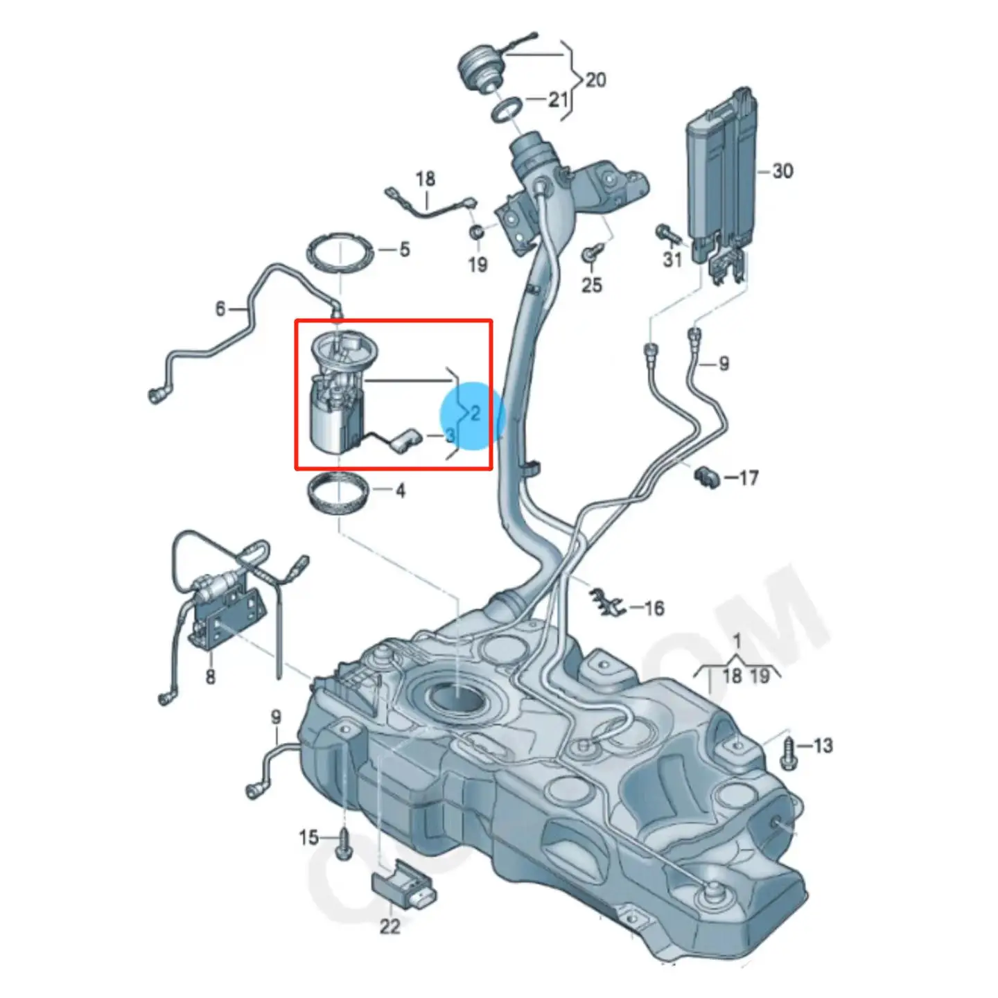 SENP Car Parts Engine Fuel Pump Module Assembly Auto Spare Parts 5Q0919051BH Fuel Pump For VW Golf Audi A3 TT Skoda Octavia SEAT