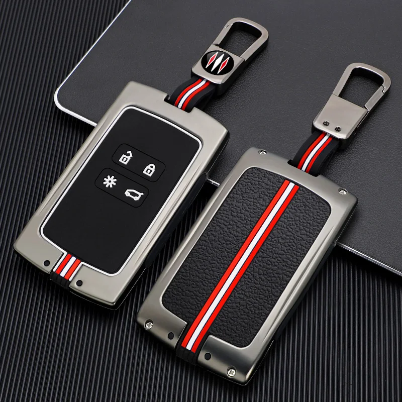 Capa de chave de carro de liga de zinco para Renault Duster Captur Clio IV Logan Megane Koleos Scenic Fluence Laguna 4 botões Fob Shell