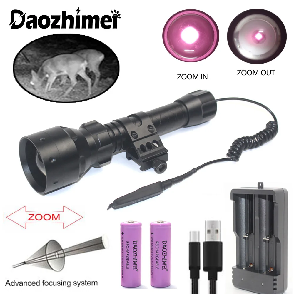 

10W IR 940nm Flashlight Professional Night Vision Hunting Torch Tactical Infrared Radiation Zoomable Waterproof Outdoor Lamp