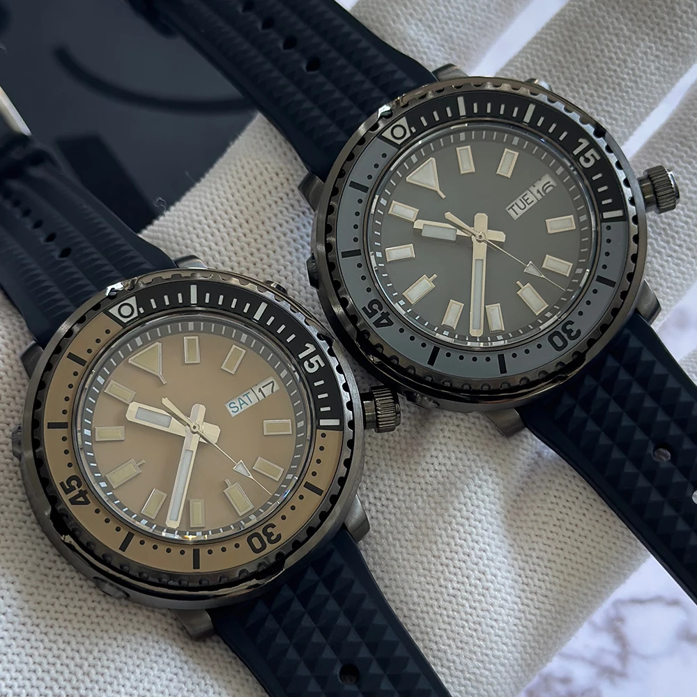 Мужские часы Tuna Canned Diver 43 мм с сапфировым стеклом NH36, автоматический механизм, 200 м, водонепроницаемые, светящиеся, мужские часы из нержавеющей стали