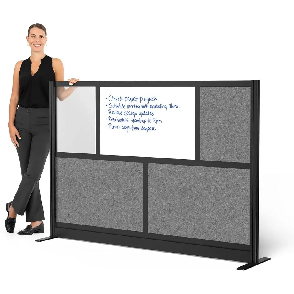 

Раздвижная офисная перегородка: белая доска для записей, звукоизоляция, акриловые панели для конфиденциальности и повышения продуктивности (70 x 48)