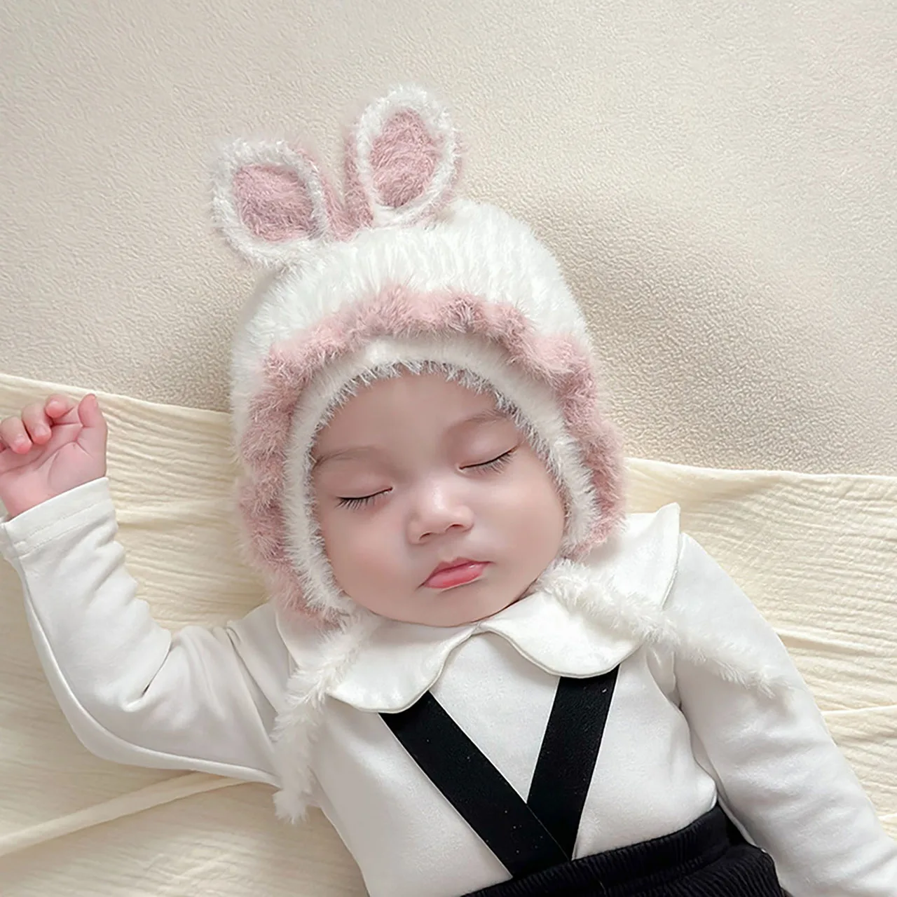 Gorro con protección para los oídos de felpa para bebé, Jersey cálido, gorro bonito de dibujos animados para niños, gorro de princesa para niña de 3 a 18 meses