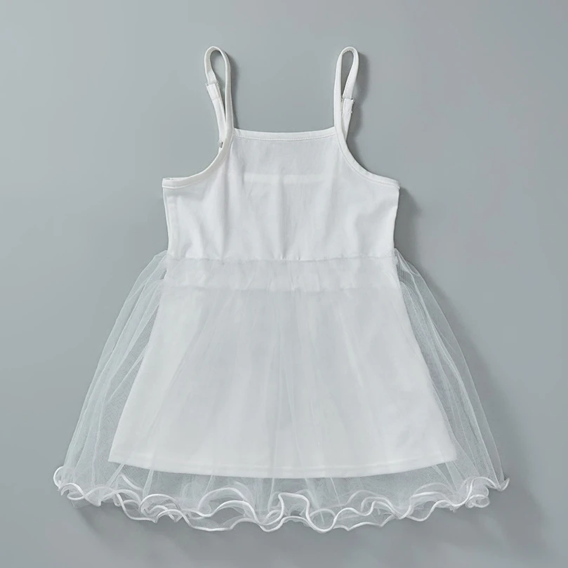 

Girls Suspender Dress New Summer Style Elastic White Mesh Suspender Dress for Small and Medium-sized Children