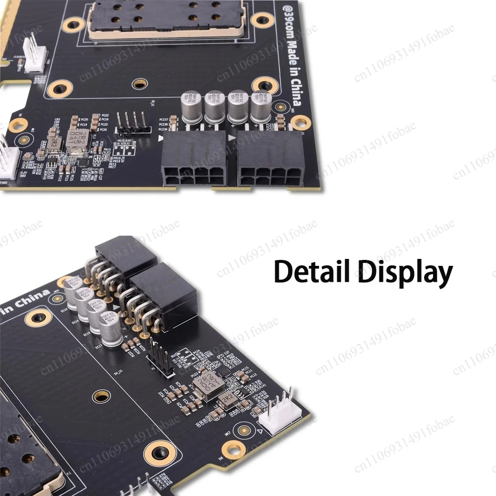 SXM2 To PCIe X16 Adapter Card for Nvidia V100 16GB/32GB GPU Graphics Card Automatic Fan Control Riser Dual 8pin Interface