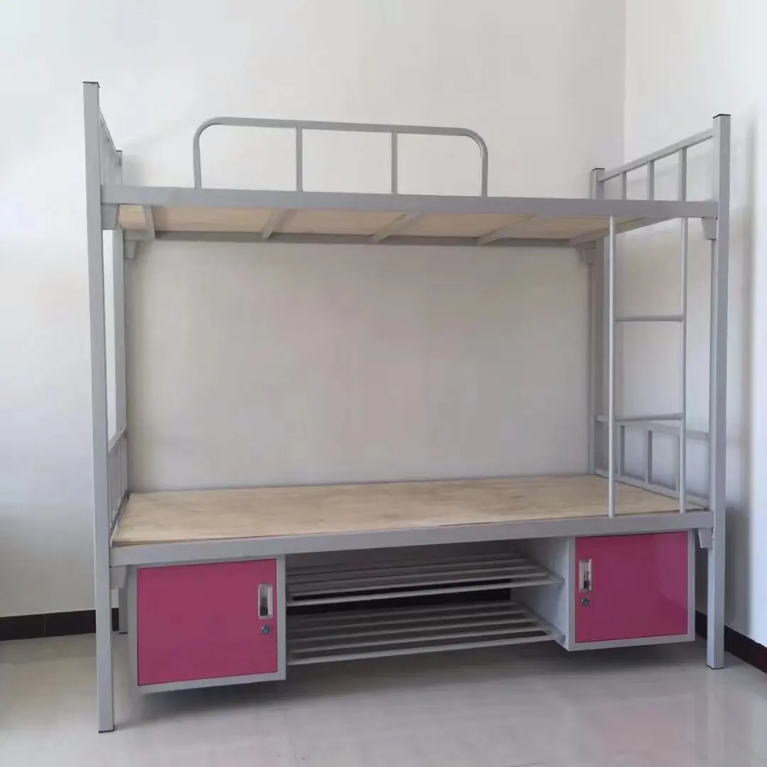 Wholesale Customized Steel Double Decker Bunk Bed Modern Dormitory Hospital School Hostel Living Room Bedroom Eco-Friendly