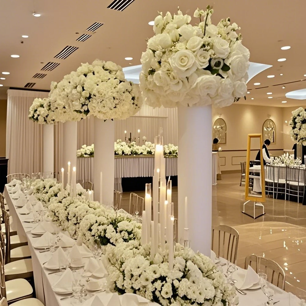 

4pcs)60-100cm Wedding Centerpieces Flower Vase Stand Table Decoration White Tall Flower Vase