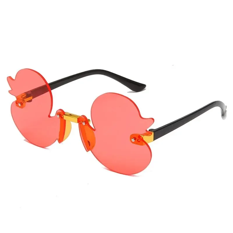 Stylish Cute Kids Sunglasses Rimless Cartoon Duck-Shaped Sunshade UV Protection Glasses Party Decoration Glasses For Kids image 4