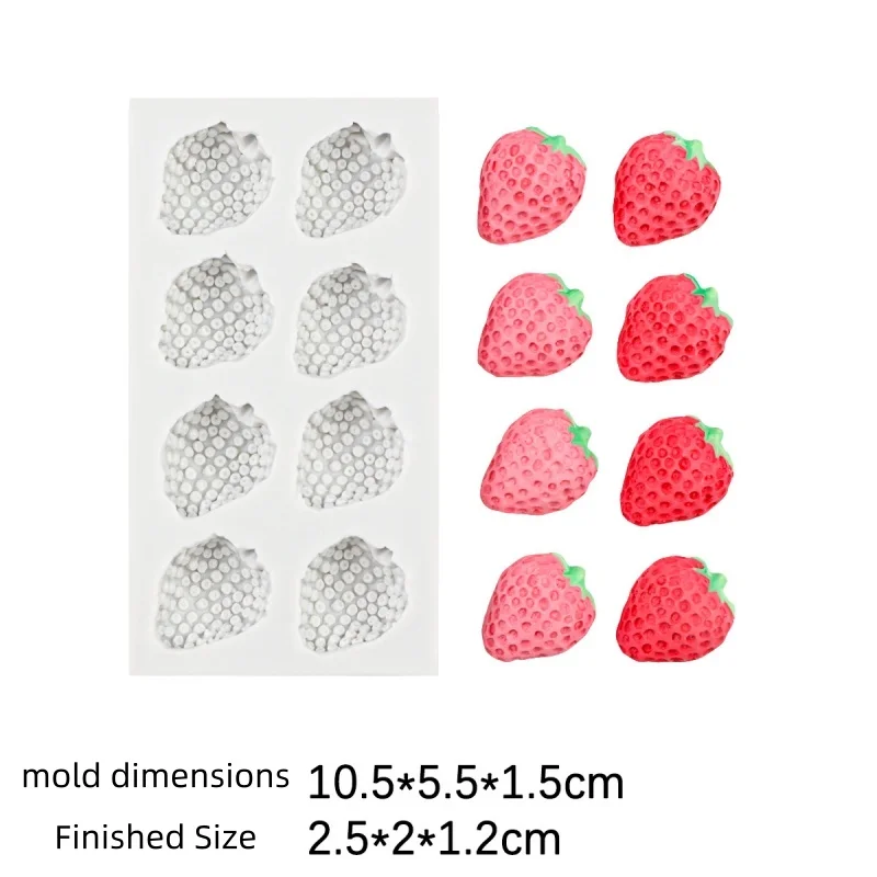 Strawberry Silicone Mold DIY Candle Aromatherapy Plaster Chocolate Cake Fondant Decor Mold Handmade Baking Craft Supplies