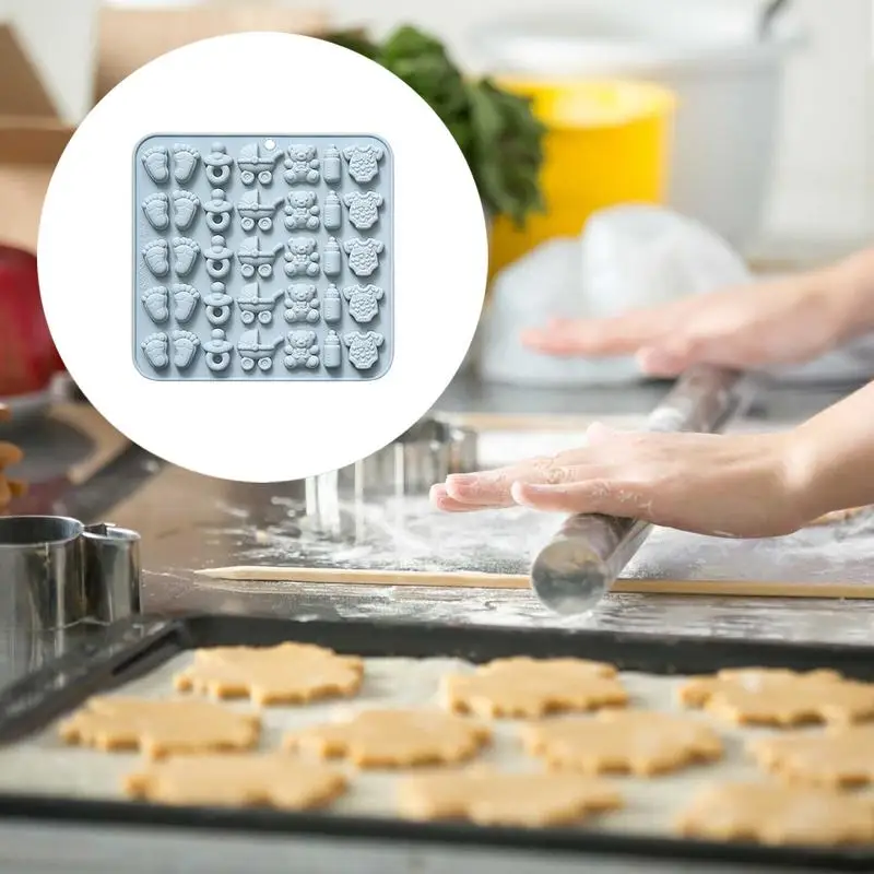 Gummy Molds For Baby Shower 3D Chocolate Candy Molds For Baby Shower Soft Toddler Footprints Gummy Maker For Birthdays Holidays