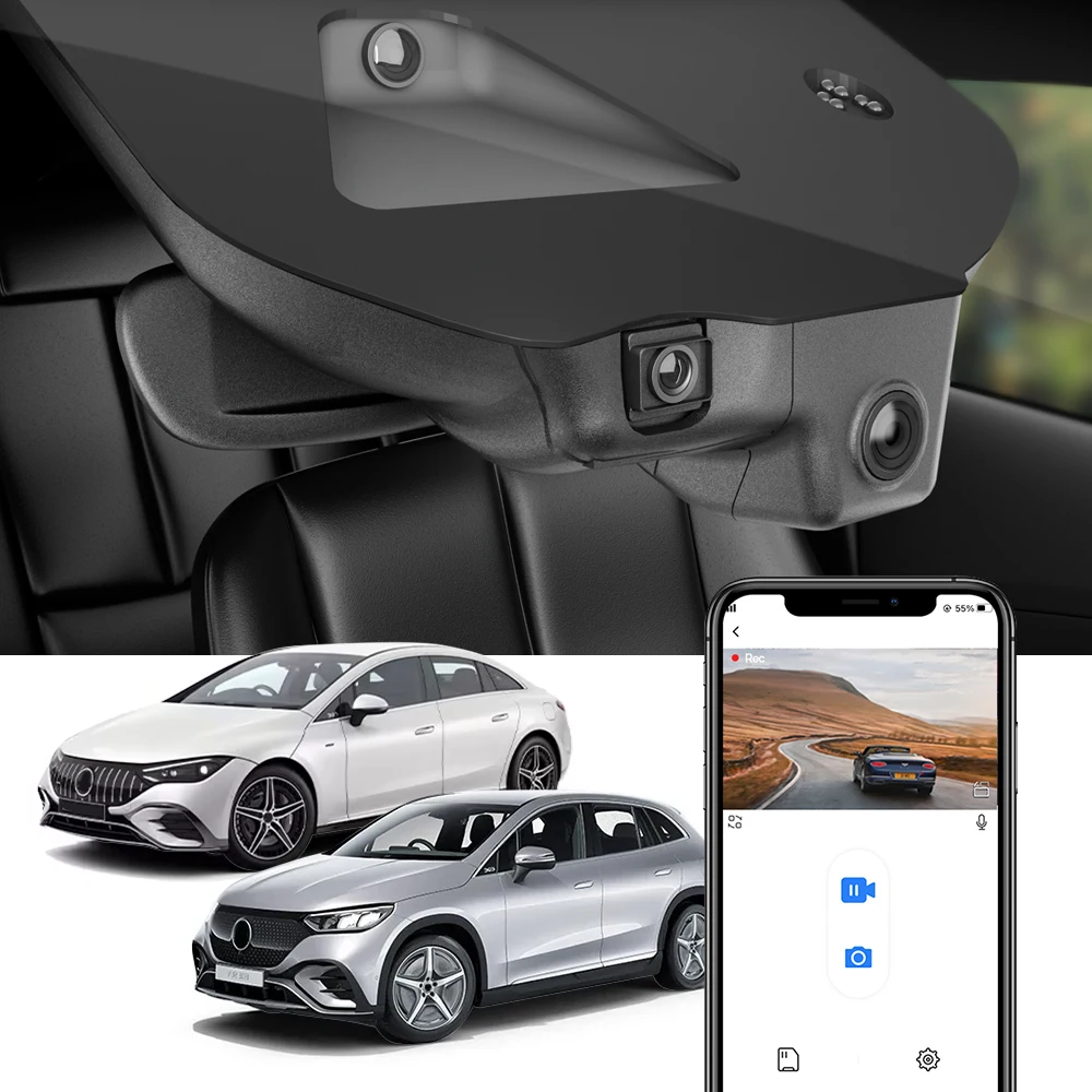 Fitcamx 4K Dash Cam for Mercedes Benz EQE Sedan SUV 2023-2026 & GL ML 2012-2016, Car Camera DVR, 2160P Video Recorder with WiFi