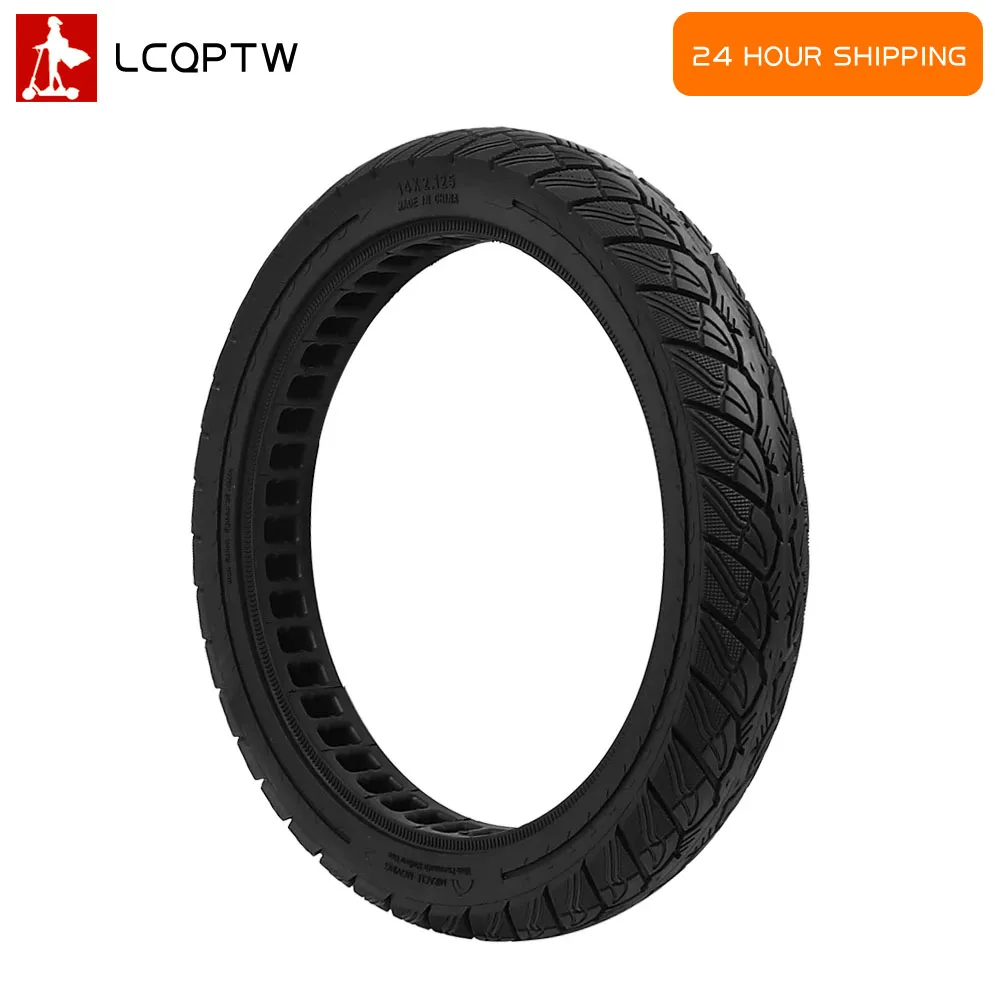 

14*2.125 Solid Flat Tires Hollow Solid Tire 14 Inch Honeycomb Airless Tyre Non Inflatable 14x2.125 Tire For Electric Scooter
