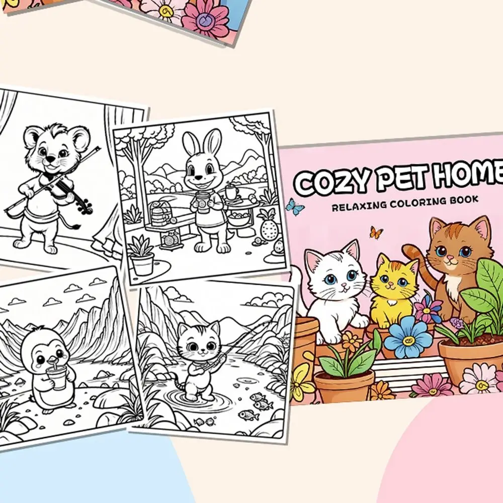 كتاب تلوين كرتوني لطيف، كتاب رسم جرافيتي تعليمي لتخفيف التوتر، لعبة رسم مونتيسوري للبالغين والمراهقين