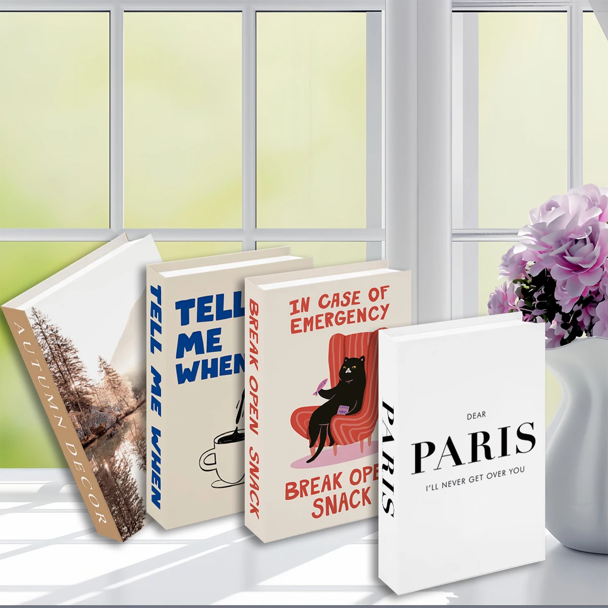 

Abstract Eiffel Tower Scenery Coffee Fake Books Storage Box Room Decoration Bookshelf Bedroom Aesthetic Home Decor Shooting Prop