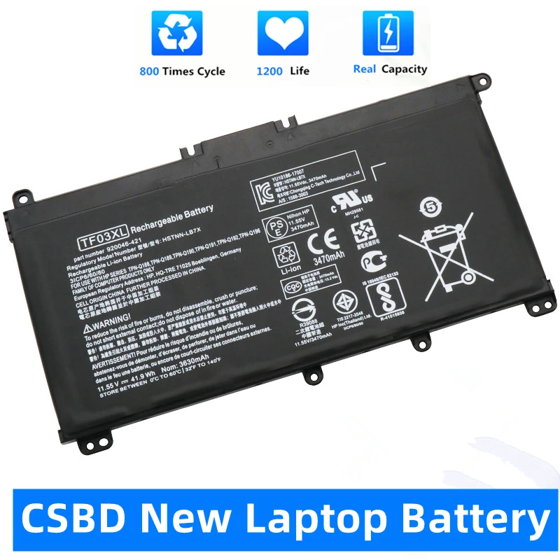 

CSBD New TF03XL TF03 Battery For HP Pavilion 15-CC 14-bf033TX 14-bf108TX 14-bf008TU HSTNN-UB7J TPN-Q188 TPN-Q189 TPN-Q190 Q191