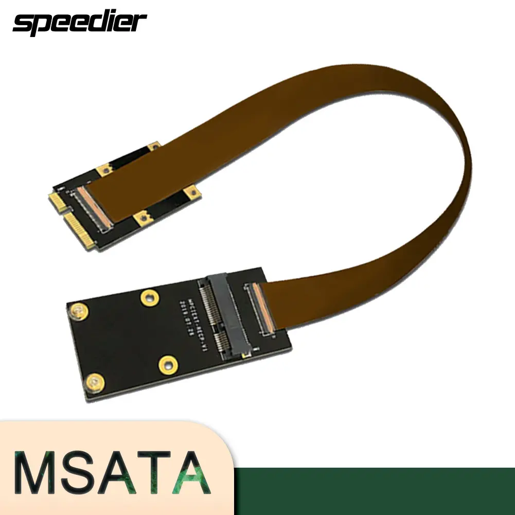 

Mini PCIE WiFi Wireless NIC MSATA SSD SATA MINI-PCI Express 52pin SSD Extension Ribbon Cable 30cm