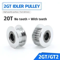 20Teeth 2GT Idler Pulley Bore 3/4/5/6/8mm With Bearing Belt Width 6/9/10/15mm Timing Pulley GT2 20T 3D Printer Synchronou Idler