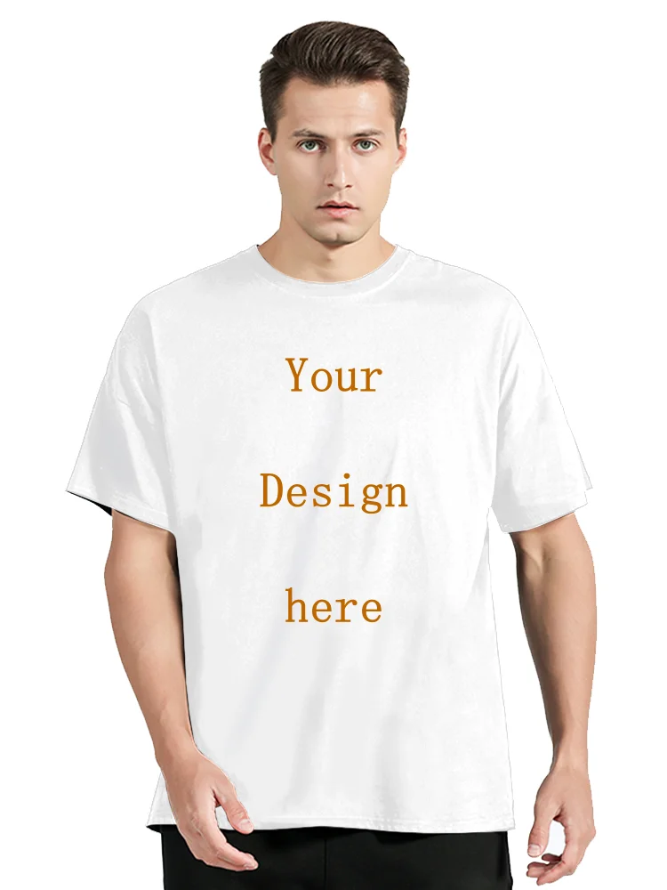 T-shirt en coton pour hommes personnalisé votre conception ici T-shirt avec texte personnalisé pour hommes ajoutez votre propre Design T-shirt de mode vêtements pour hommes