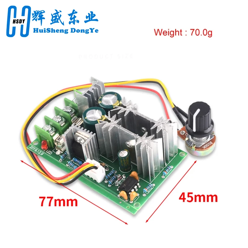 DC10-60V Regulator prędkości silnika DC 12V 24V 36V 48V Moduł napędowy dużej mocy Regulator prędkości silnika PWM 20A Regulator prądu