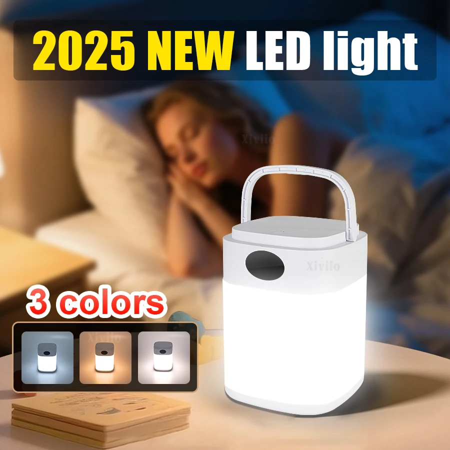Rechargeable LED Portable Lamp 3Mode Dimmable Night Light Lighting 8H Eye Protection Reading Lamp for Bedroom Bedside Table Lamp