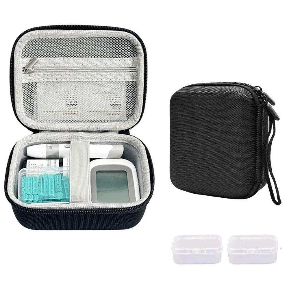 EVA Glucose Meter Storage Box Large Capacity Thickened Insulin Vial Storage Case Waterproof Dust-proof Hard Shell Storage Box