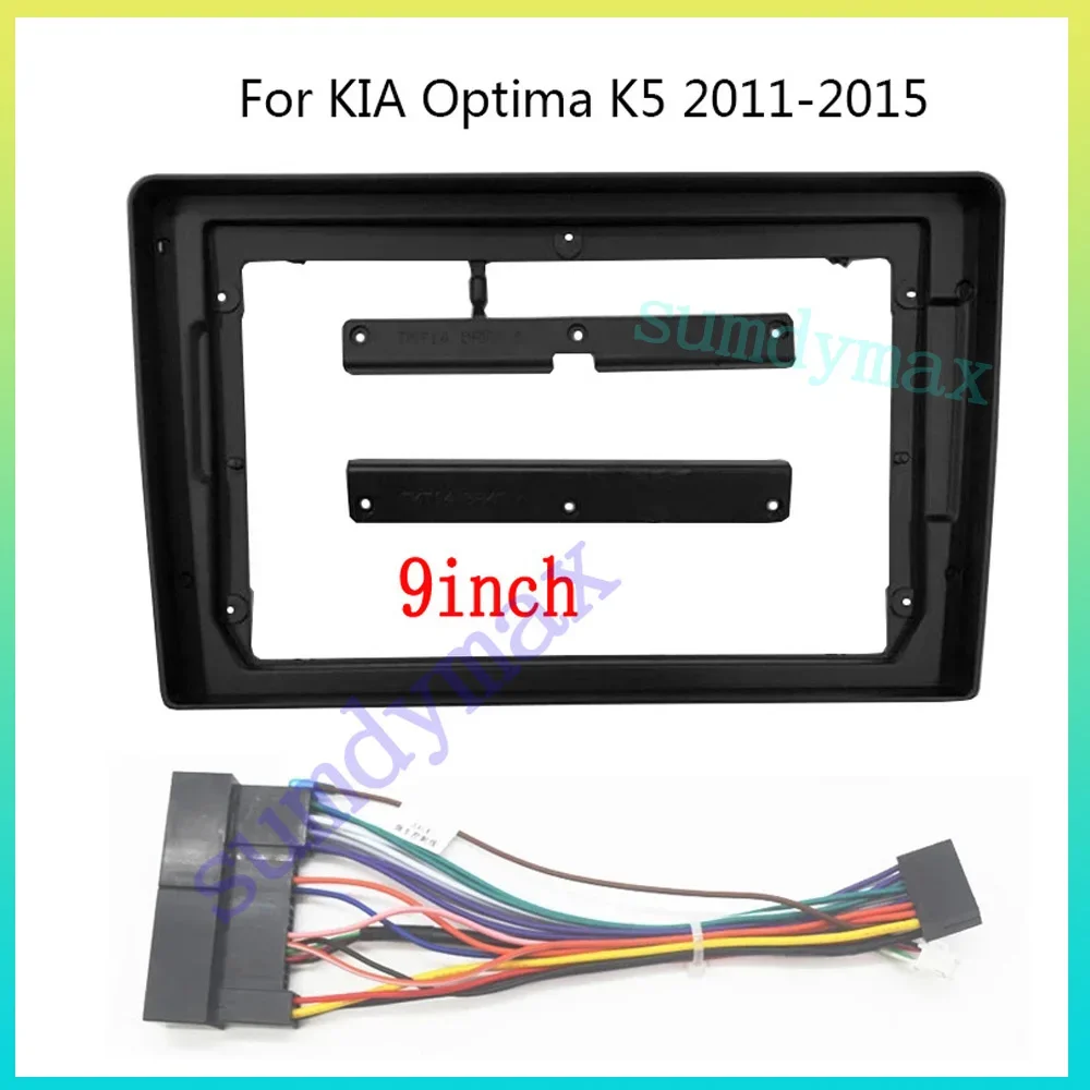 9 inch Car Radio Fascias Frame For Kia optima K5 2011-2015 Stereo Panel Harness Wiring Decoder Mount Kit