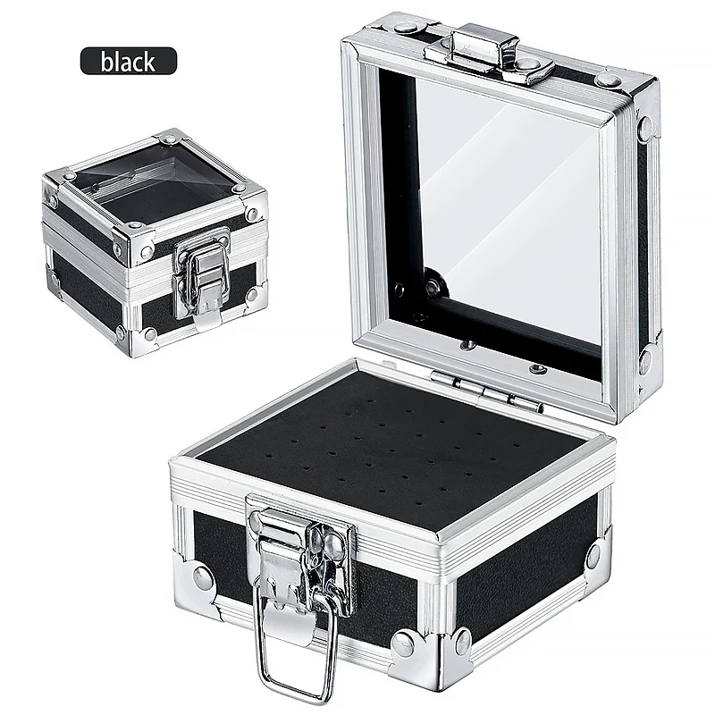 1 Stücke Professionelle Nagelbohrer Halter Box mit 25 Löchern Aluminium Display Aufbewahrungsbox Container für Acryl Nail art Werkzeuge – Detail 4