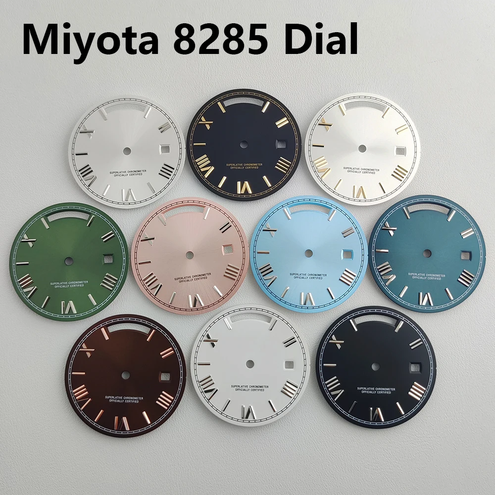 Miyota 8285 Dial 31mm Watch Dial Roman dial Green Luminous dial Fit Miyota 8285 movement watch accessories